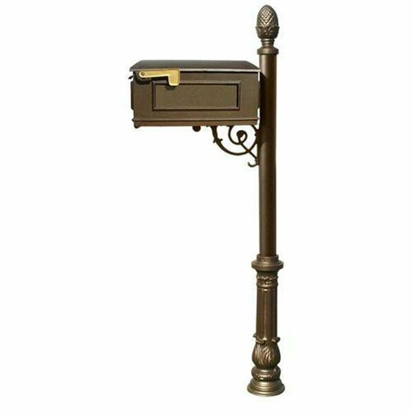 Lewiston Mailbox System with Post Ornate Base & Pineapple Finial, Bronze LM-703-LPST-BZ